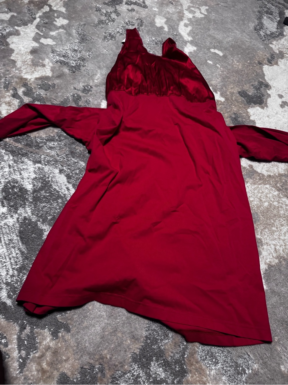 Balenciaga Burgundy Long Sleeve Dress with Slip Layer - Picture 2 of 8